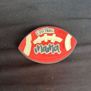 Redish/brown Football Mama bogg bag charm